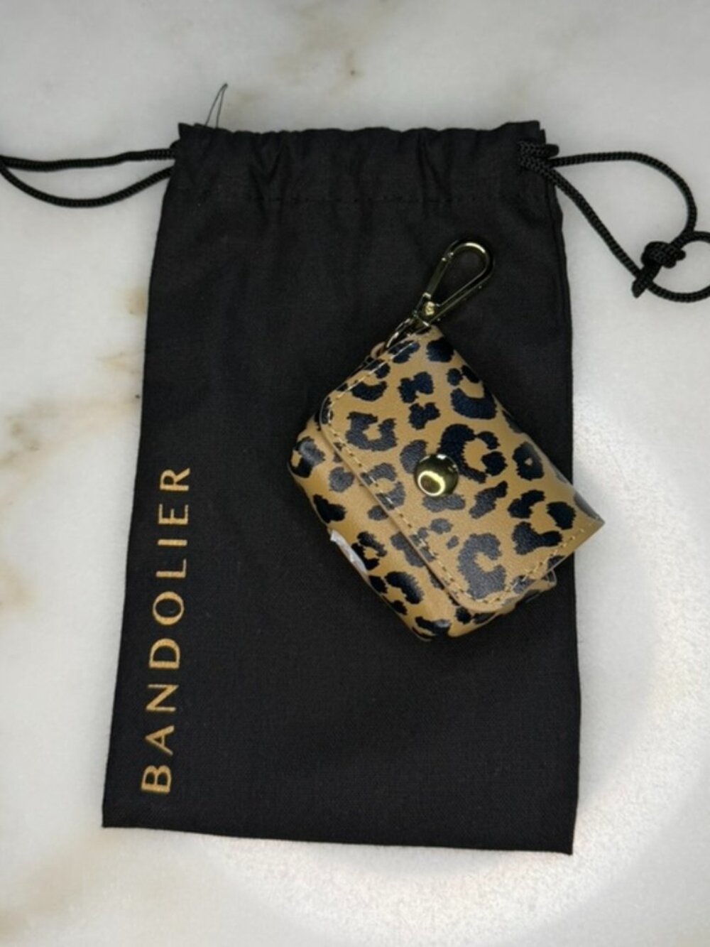 Bandolier Avery AirPods Clip-On Pouch Case - Rare Light Leopard & Gold